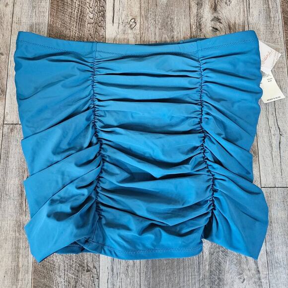 NWT Raisins Curve Swim Skirt Minimizer Costa Ruched Vacation Beach Turquoise 16W - Picture 9 of 9